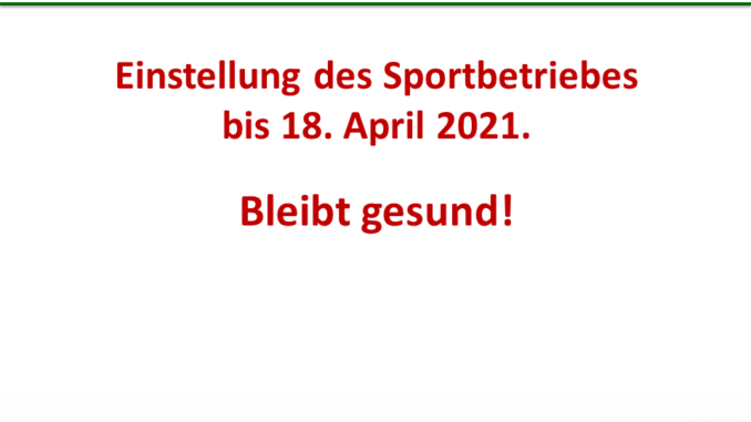 Einstellung Sportbetrieb